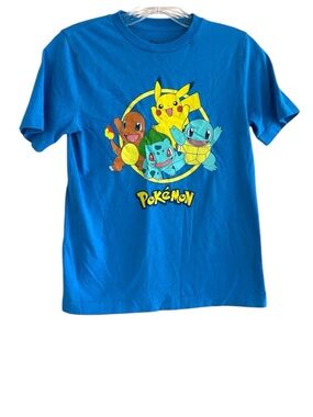 NINTENDO POKÉMON TEE T-SHIRT BLUE GRAPHICS SIZE MEDIUM YOUTH
